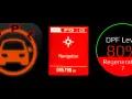 Kontrolki Opla: kontrolka silnika, nawigacja, przebieg 85790 mil, DPF Level 80%, Regeneration 7. Pomoc z op-com opel po polsku.