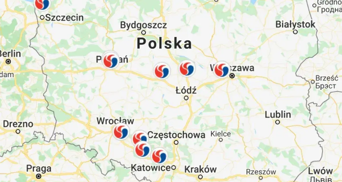 Mapa Polski z zaznaczonymi lokalizacjami. Czy A2 jest płatna? Sprawdź na mapie, gdzie znajdują się punkty.