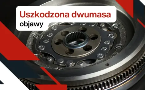 Zbliżenie na uszkodzoną dwumasę, widoczne objawy zużycia mechanicznego.