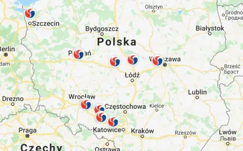 Mapa Polski z zaznaczonymi lokalizacjami. Czy A2 jest płatna? Sprawdź na mapie, gdzie znajdują się punkty.