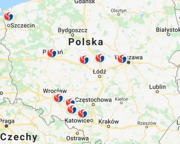 Mapa Polski z zaznaczonymi lokalizacjami. Czy A2 jest płatna? Sprawdź na mapie, gdzie znajdują się punkty.