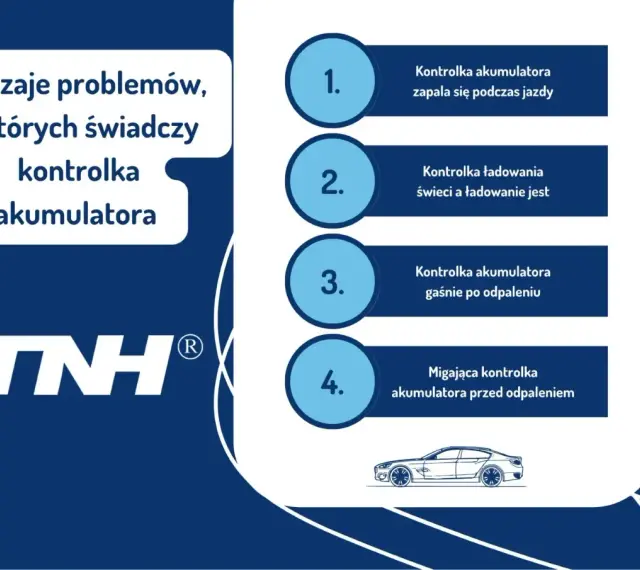 Rodzaje problemów, o których świadczy kontrolka akumulatora: zapala się podczas jazdy, gaśnie po odpaleniu, migająca przed odpaleniem.
