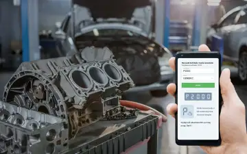 Naprawa silnika Forda z kodem DTC P2000. Aplikacja diagnostyczna pokazuje P2000, sugerując problem z wydajnością adsorbera NOx.